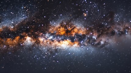 Fototapeta premium Gaze at the vibrant Milky Way galaxy illuminating the night sky with countless stars and cosmic colors in a tranquil setting