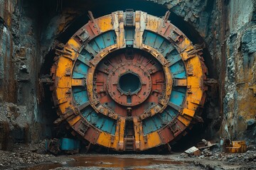 Tunnel Boring Machine in Underground Construction Site