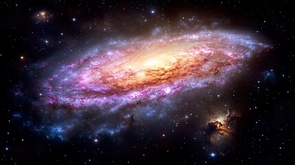 Fototapeta premium Stunning galaxy view showcasing cosmic beauty.