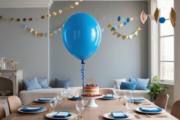 Joyful Blue Balloon for Festive Celebrations and Special Events