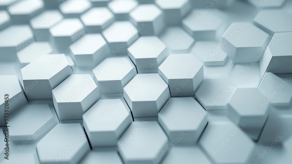 Poster abstract geometric background of white hexagonal shapes.