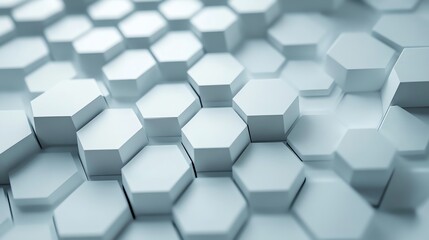 Abstract geometric background of white hexagonal shapes.