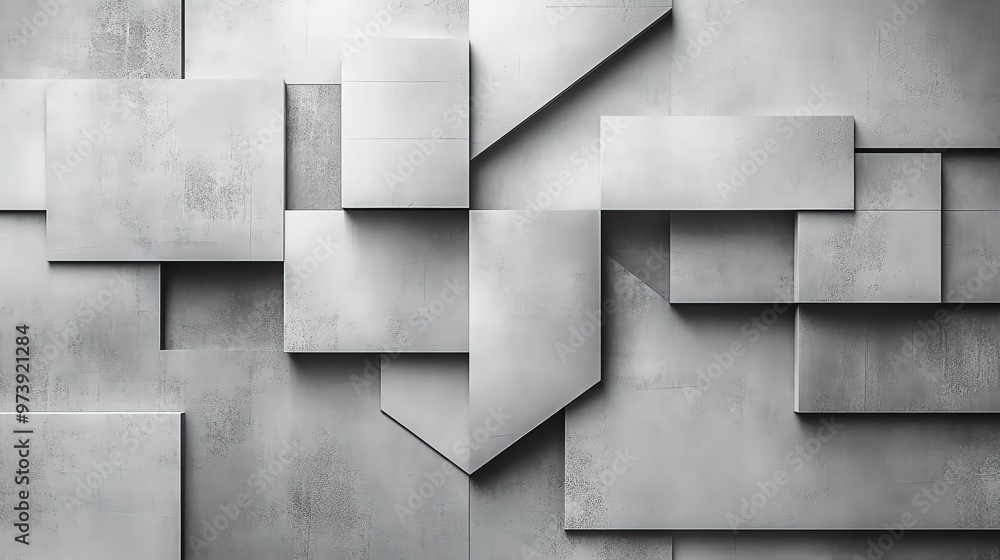 Aufkleber abstract geometric background with overlapping grey squares.