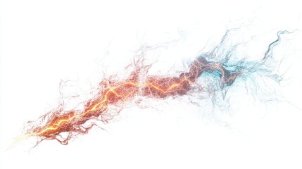 Lightning strike isolated on a white background.
