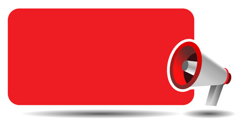 3d megaphone with thunder and blank space for poster, flyer, attention, speech, marketing, advertisement, announcement, talking, protest, storytelling