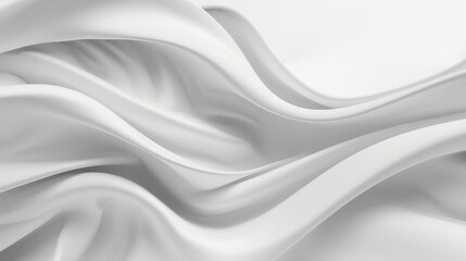 Elegant White Abstract Wallpaper, featuring flowing wave patterns, a minimalist design, and a sleek technological vibe, perfect for modern interior aesthetics.