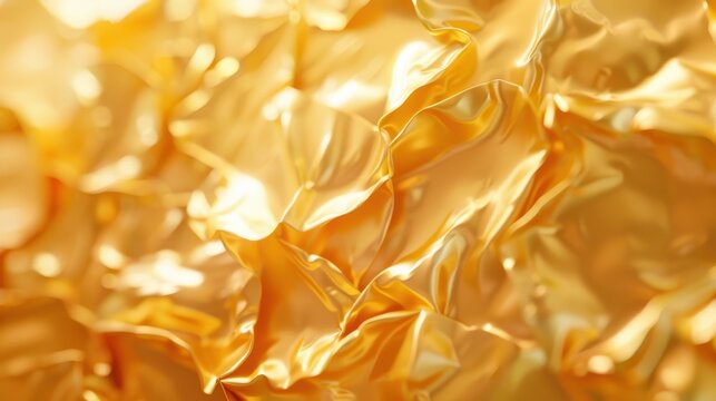 Elegant golden wallpaper, luxurious texture, opulent design, perfect for enhancing interior spaces, adds warmth and sophistication, ideal for living rooms or bedrooms.