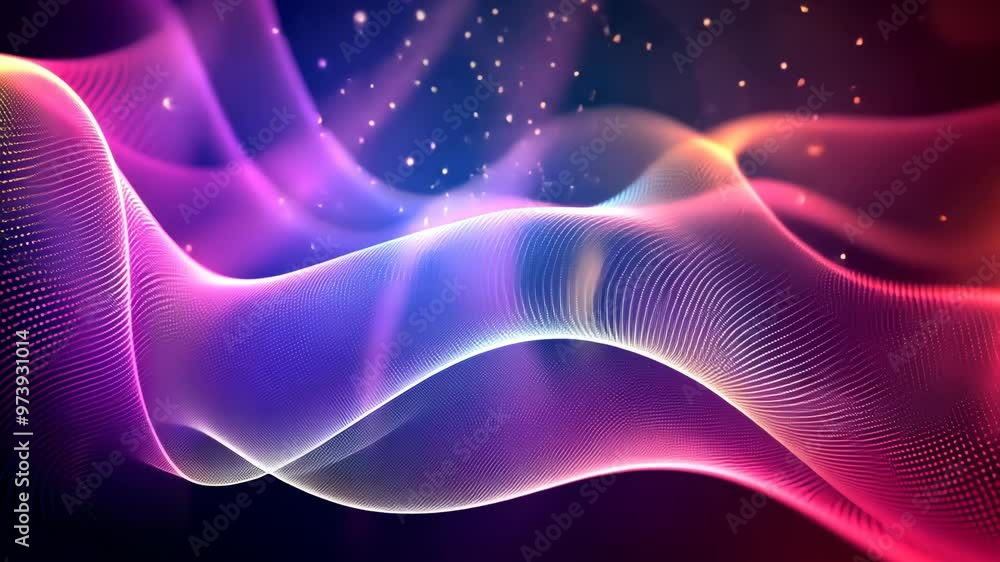 Poster colorful abstract waves dance through a vibrant backdrop showcasing mesmerizing light patterns in a 