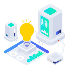 Big data isometric style icon 