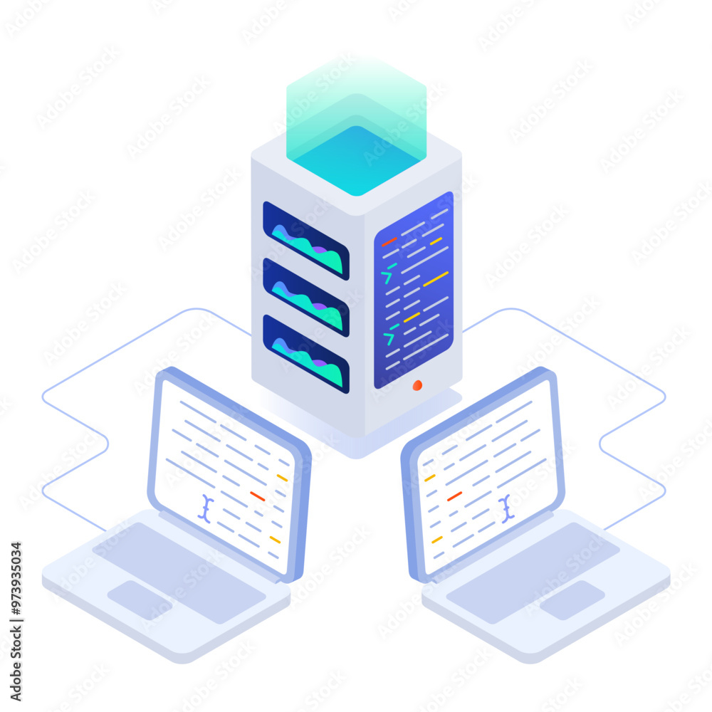 Canvas Prints isometric style icon of software testing