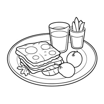 recommend clip art: Clean vector outline of a breakfast icon for versatile applications.