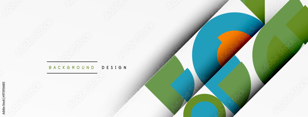 Poster geometric design abstract background - circles squares
