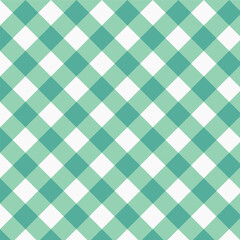 Gingham seamless pattern.Checkered tartan plaid repeat pattern in green and white.Geometric vector illustration background wallpaper
