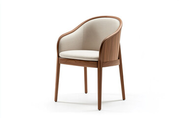 a guest chair with padded seat and backrest, and wooden frame