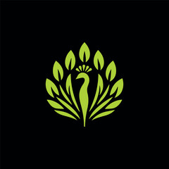 Nature leaf peacock logo