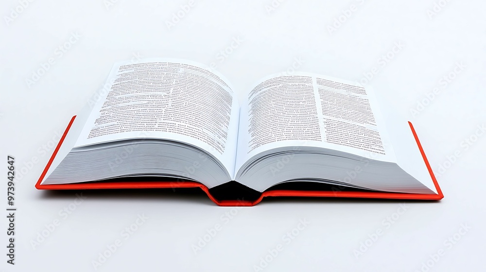 Poster clear and crisp open book on white background with high contrast text - professional and detailed re
