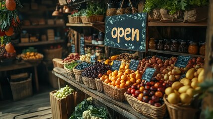 Obraz premium Opening a small organic shop Inviting the local community to experience fresh, organic products