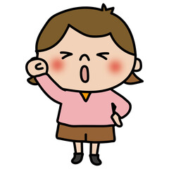 ガッツポーズをする子供（女の子1）