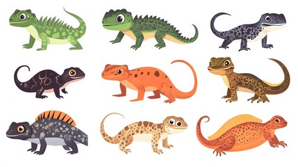 Colorful Lizards with Different Patterns and Features