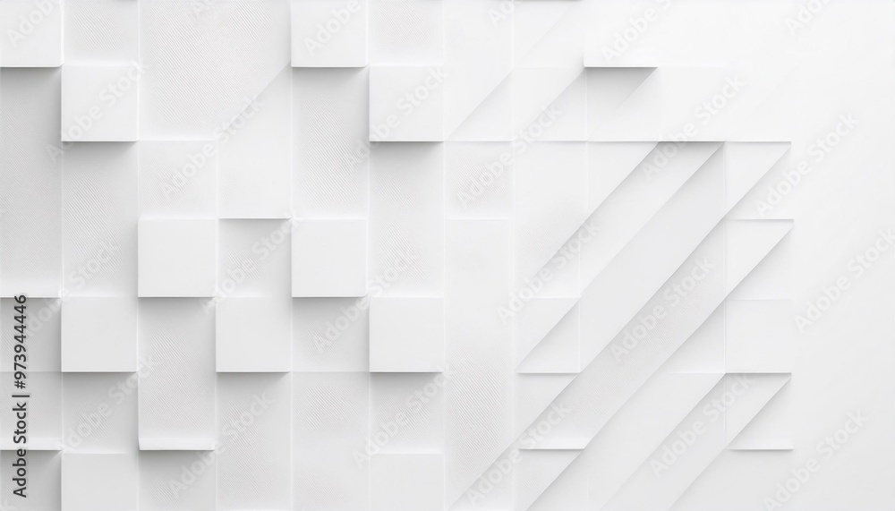 Poster random shifted white scaled cube boxes block background wallpaper banner texture pattern.