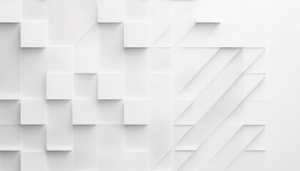 Random shifted white scaled cube boxes block background wallpaper banner texture pattern.