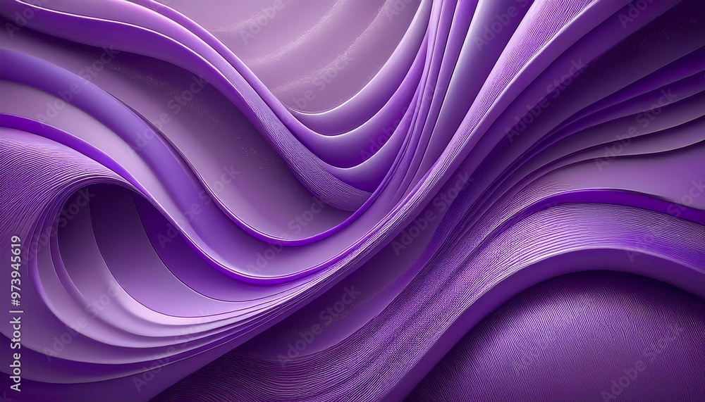 Poster realistic 3d rendering marble pattern design, abstract background with oblique wavy lines, purple ab