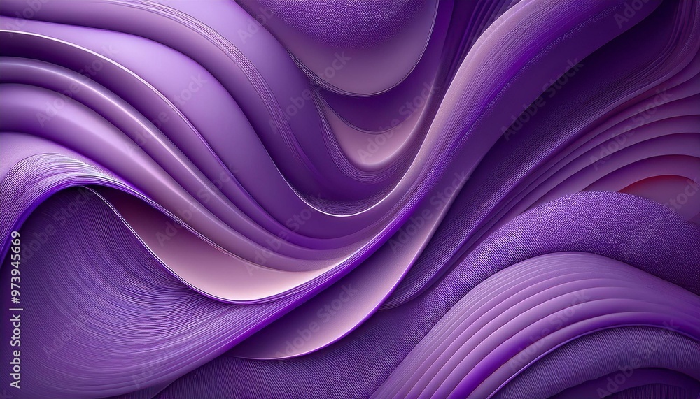 Poster realistic 3d rendering marble pattern design, abstract background with oblique wavy lines, purple ab