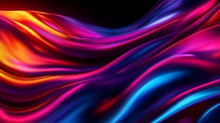 Obraz premium Abstract swirling shapes in primary colors, 3D geometric forms, seamless and repetitive, glowing neon edges, futuristic style, high-definition digital art, bold and vibrant design.