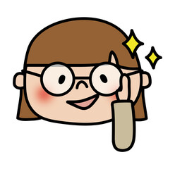 眼鏡を光らせてドヤ顔の眼鏡の女の子