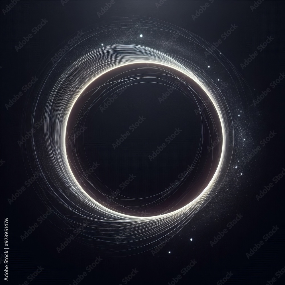 Aufkleber abstract fractal burst background with glowing white circle patterns and dynamic energy waves in a d