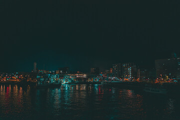 Naklejka premium 深夜の港