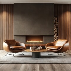 Modern Living Room with Fireplace