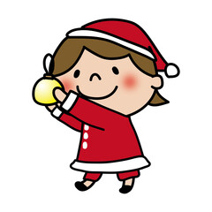 クリスマスの飾りつけをする子供（女の子1）