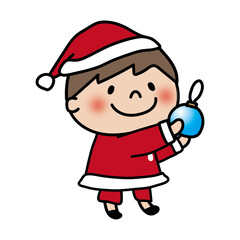 クリスマスの飾りつけをする子供（男の子2）