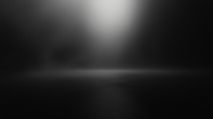 Fototapeta premium Dark empty studio room with three spotlights illuminating a minimalist black background, perfect for product photography or dramatic presentations, copy