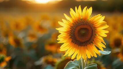 Obraz premium Golden Hour Sunflower Glory 