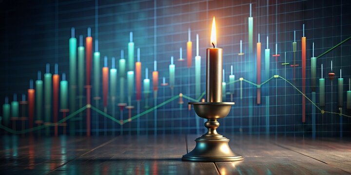 A solitary candlestick doji graphically illustrates market uncertainty, with a neutral open and close, surrounded by
