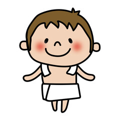 お風呂上がりの子供（男の子）