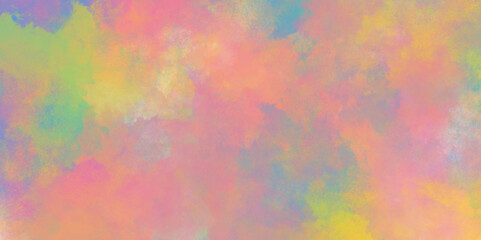 Watercolor paper texture background with cloudy stains and splashes, multicolor pastel rainbow gradient colors watercolor grunge texture, abstract colorful mixed color soft watercolor background.