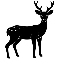 deer black animal vector illustration