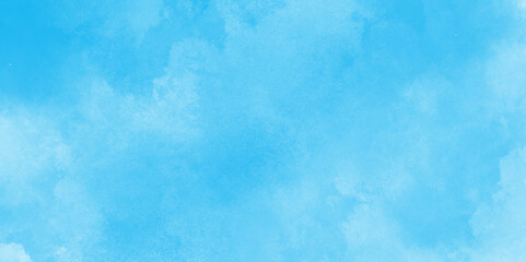Clouds and mist background on blue, Creative vintage light sky blue background with various clouds and fogg, Watercolor stain with hand paint pattern on blue canvas.