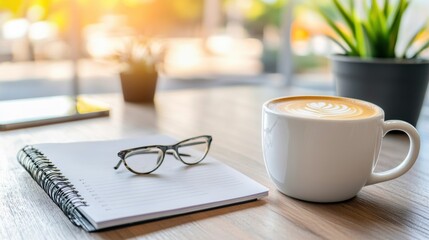 Serene Workspace with Coffee Break Moment