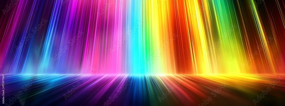 Poster motion gradient light rays banner: vertical line backgrounds with vibrant rainbow spectrum using, ge