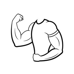 Strong Biceps Vector Health and Fitness Symbol.