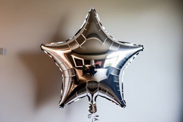Silver Star Balloon for Happy Celebrations and Festive Events