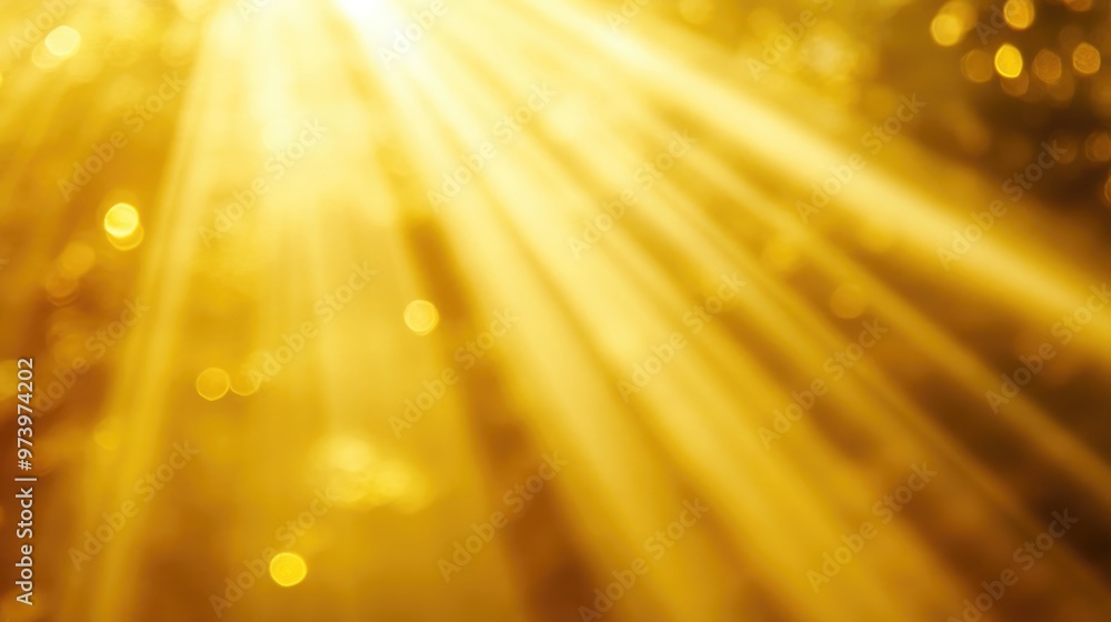 Poster golden light rays illuminating a soft background, offering a bright and uplifting visual for atmosph