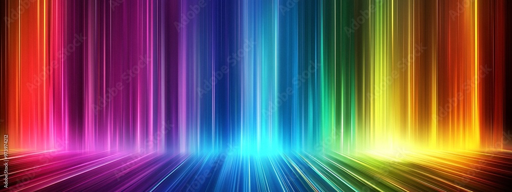 Poster motion gradient light rays banner: vertical line backgrounds with vibrant rainbow spectrum using, ge