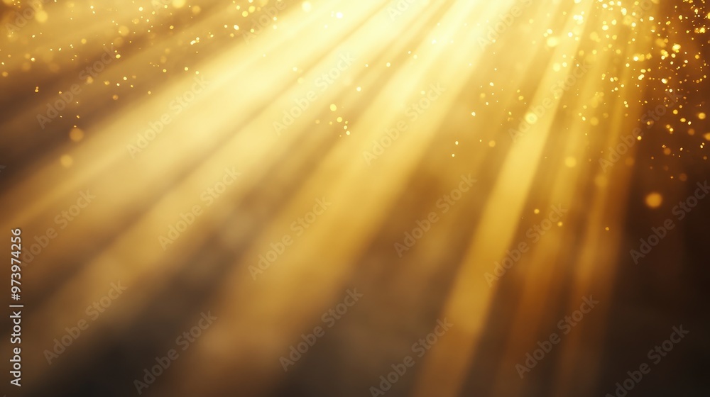 Poster golden light rays illuminating a soft background, offering a bright and uplifting visual for atmosph
