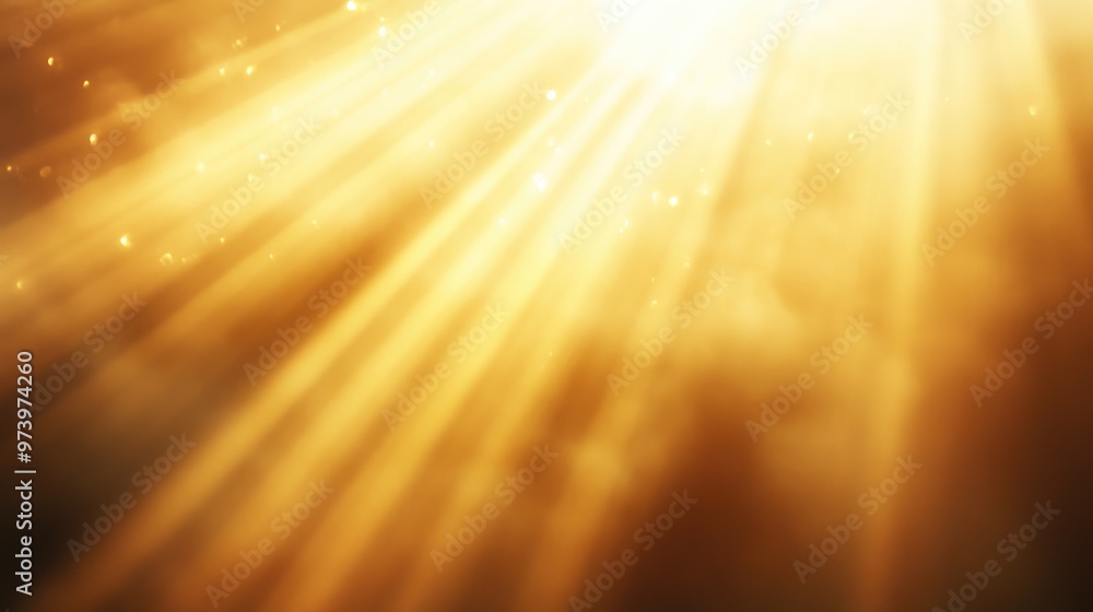 Poster golden light rays illuminating a soft background, offering a bright and uplifting visual for atmosph