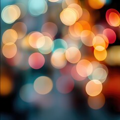Fototapeta premium Blurred Christmas lights background with festive holiday bokeh and ornaments